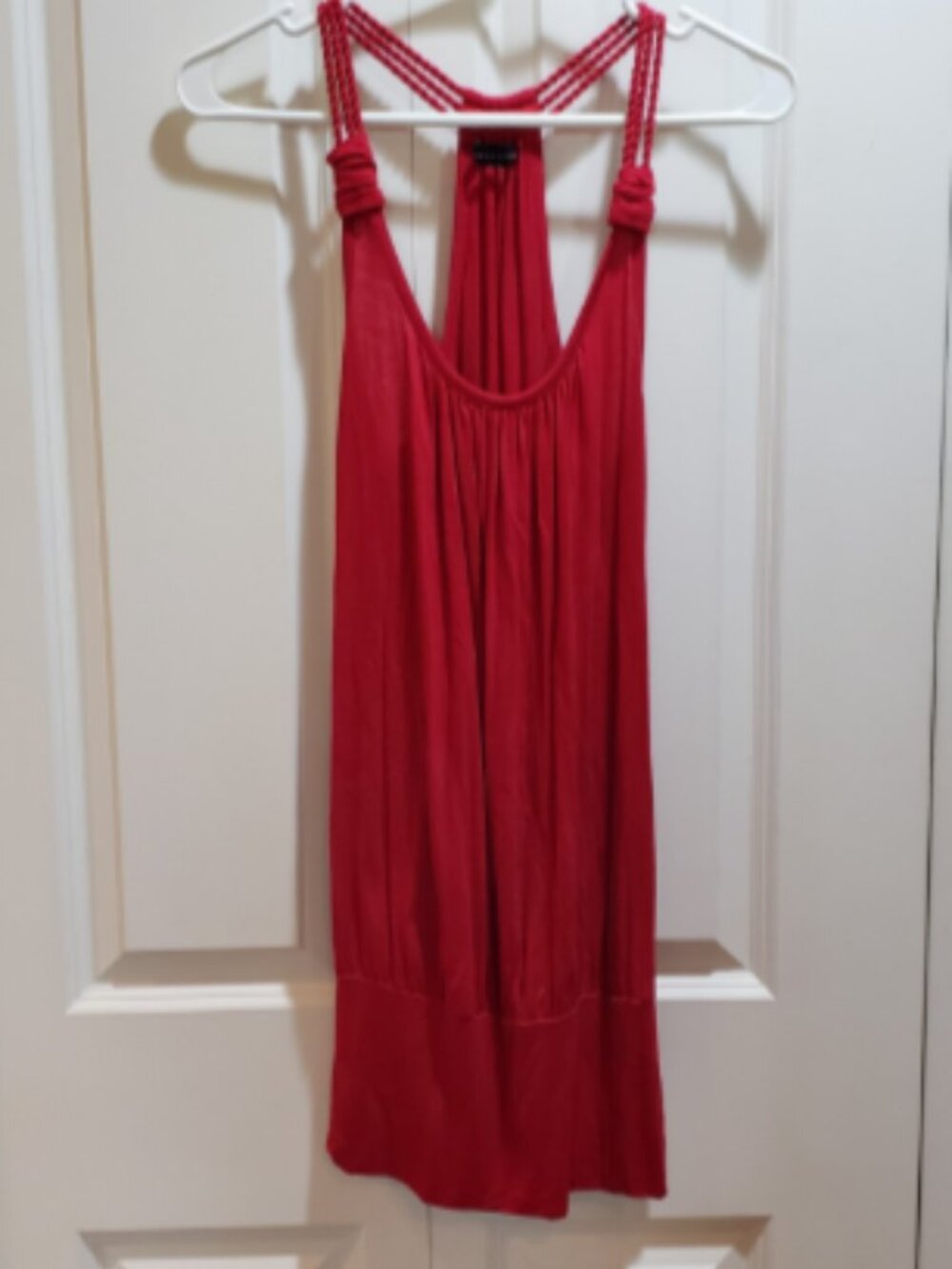 Forever 21 Red Braided Racerback Mini Tank Top Dress Fitted Hips Size S
